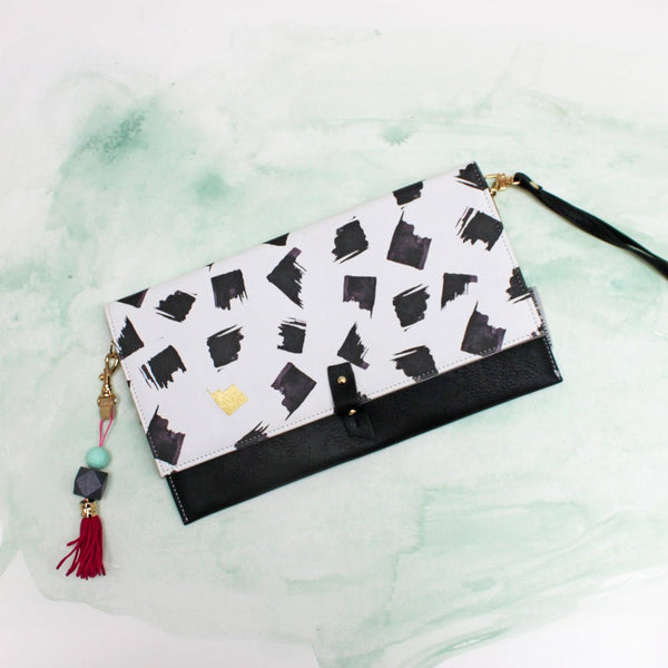 Disaster Designs Paint Black Clutch Bag