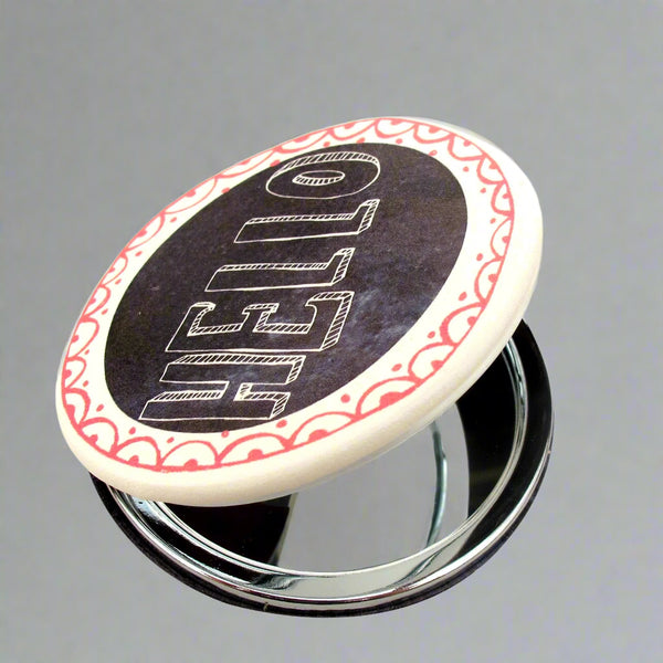 Disaster Designs Penny Black 'Hello' Compact Mirror