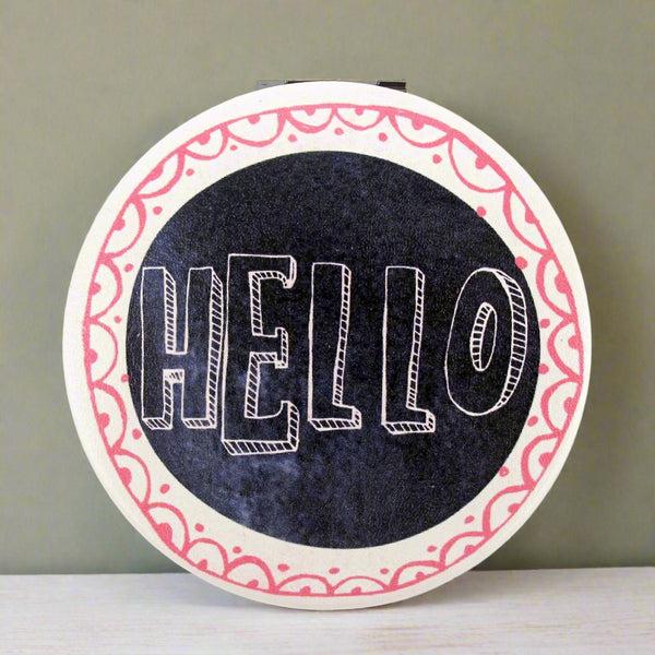 disaster designs Penny Black 'Hello' Compact Mirror