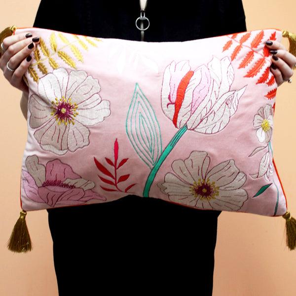 Disaster Designs Posy Light Pink Cushion