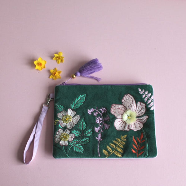Disaster Designs Posy Teal Clutch Bag