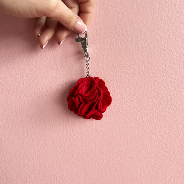 Disaster Designs Red Rose Keychain