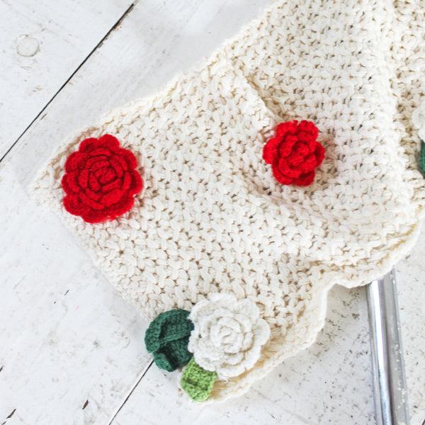 Disaster Designs Rose Garden Cream Scarf