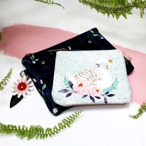 Disaster Designs Secret Garden Swan Makeup Bag