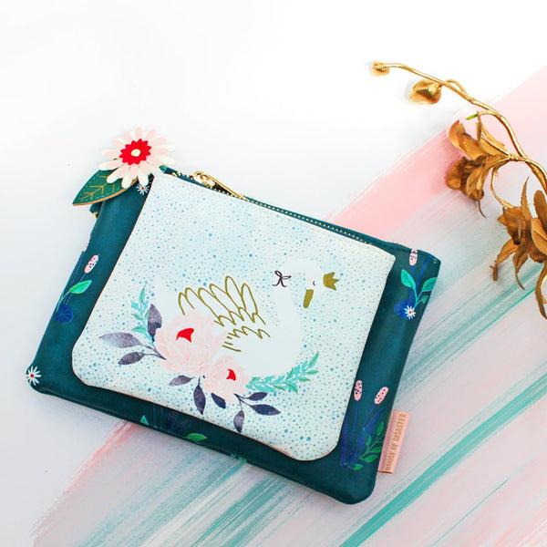 Disaster Designs Secret Garden Swan Makeup Bag