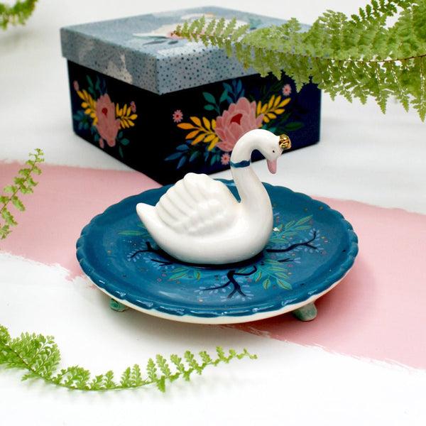 Disaster Designs Secret Garden Swan Trinket Dish