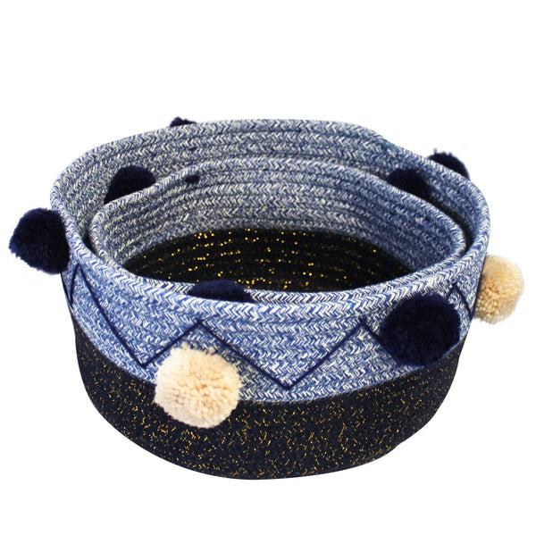 Disaster Designs Set Of 2 Navy Rope Baskets