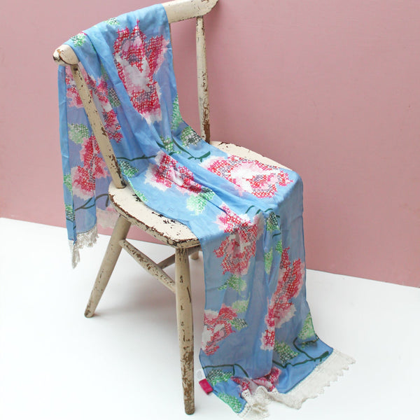 disaster designs & Sew On Blue Flower Scarf