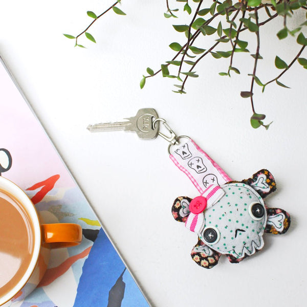 disaster designs Sugar Coated Skull Bag Charm