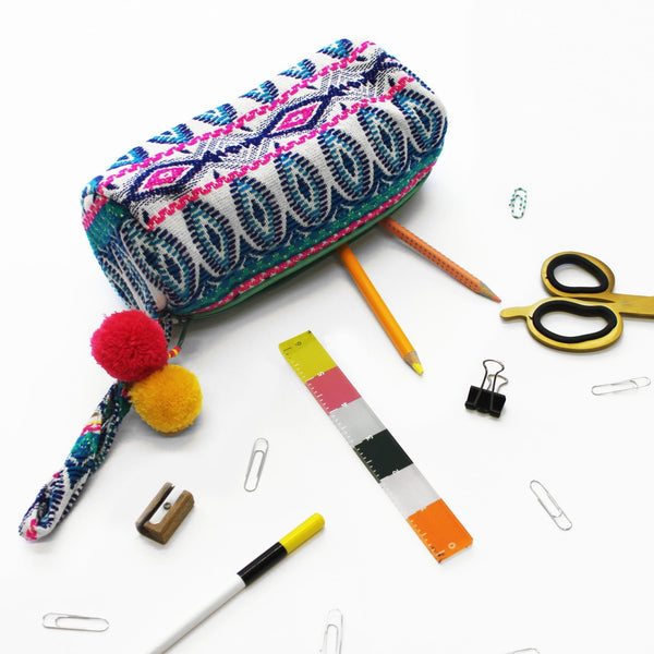 disaster designs Embellished Tube Make Up Bag - Turquoise