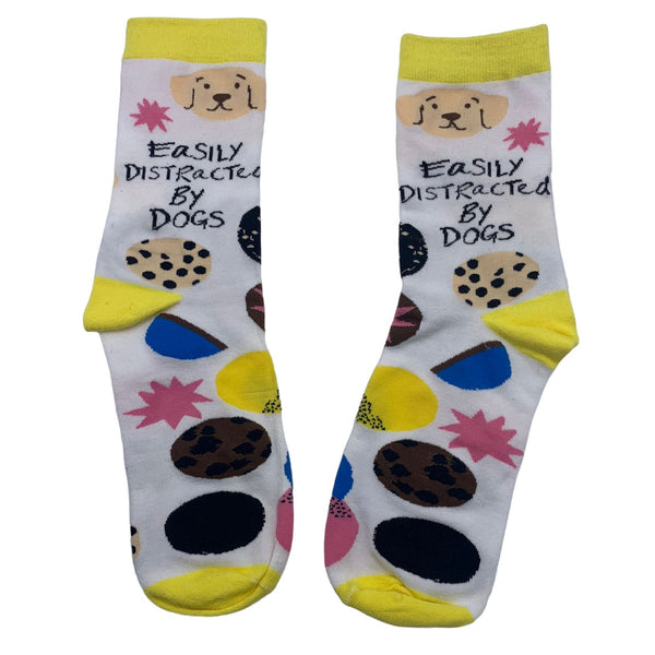 Disaster Designs Small Talk 'Distracted By Dogs' Socks