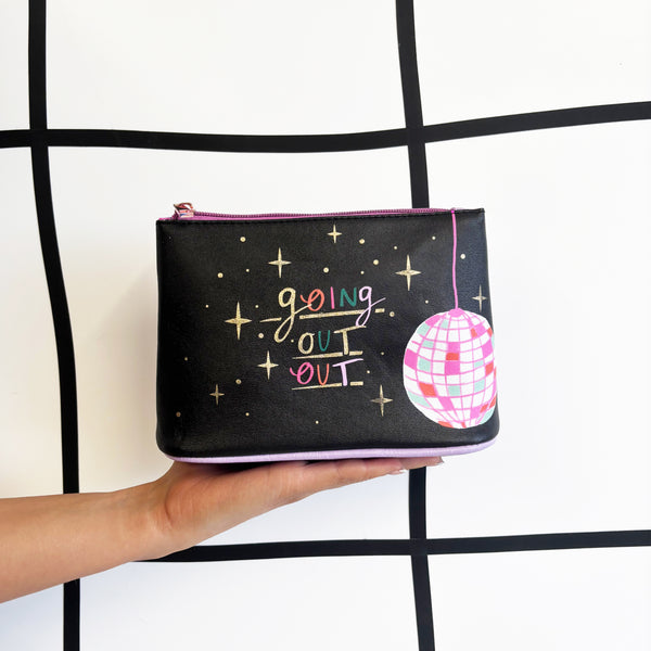 disaster designs Small Talk 'Going Out-Out' Makeup Bag