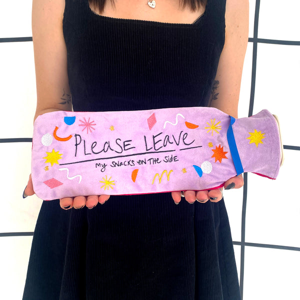 Disaster Designs Small Talk 'Please Leave Snacks' Hot Water Bottle