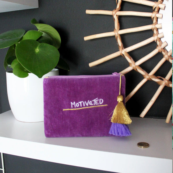 Disaster Designs Small Talk Purse 'Medicated Motivated'