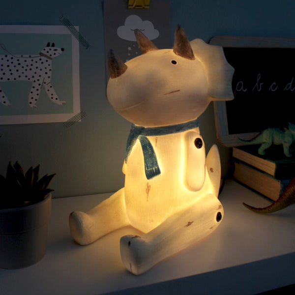 Disaster Designs Wood Effect Cute Sitting Triceratops Light
