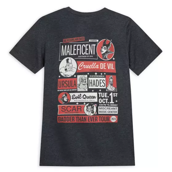 disney jewelry Disney Villains Concert Tour T-Shirt for Adults