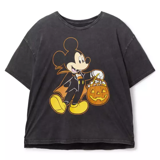 disney jewelry Mickey Mouse Back to Front Glow-in-the-Dark Halloween T-Shirt for Women