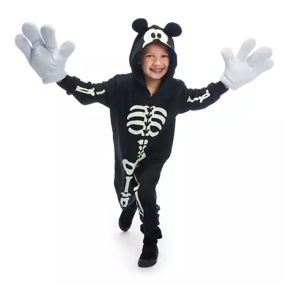 disney jewelry Mickey Mouse Glow-in-the-Dark Skeleton Costume for Kids