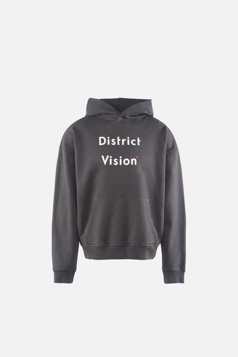 district vision California Cotton Hoodie Black Wordmark