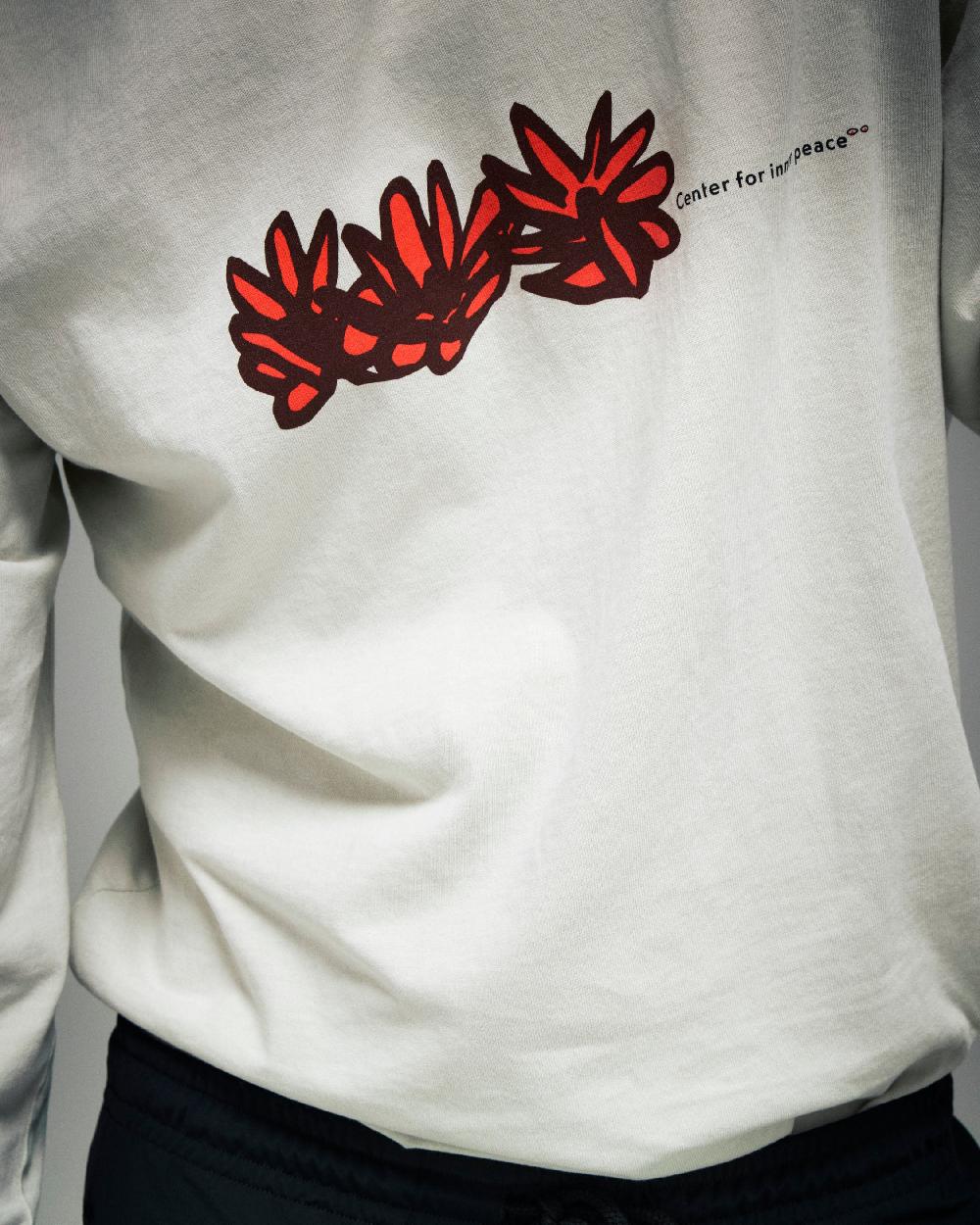 District Vision California Cotton Long Sleeve Tee CFIP Flowers Vintage White