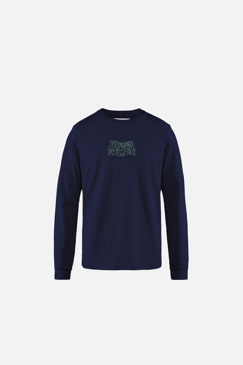 district vision California Cotton Long Sleeve Tee Flower Power Navy