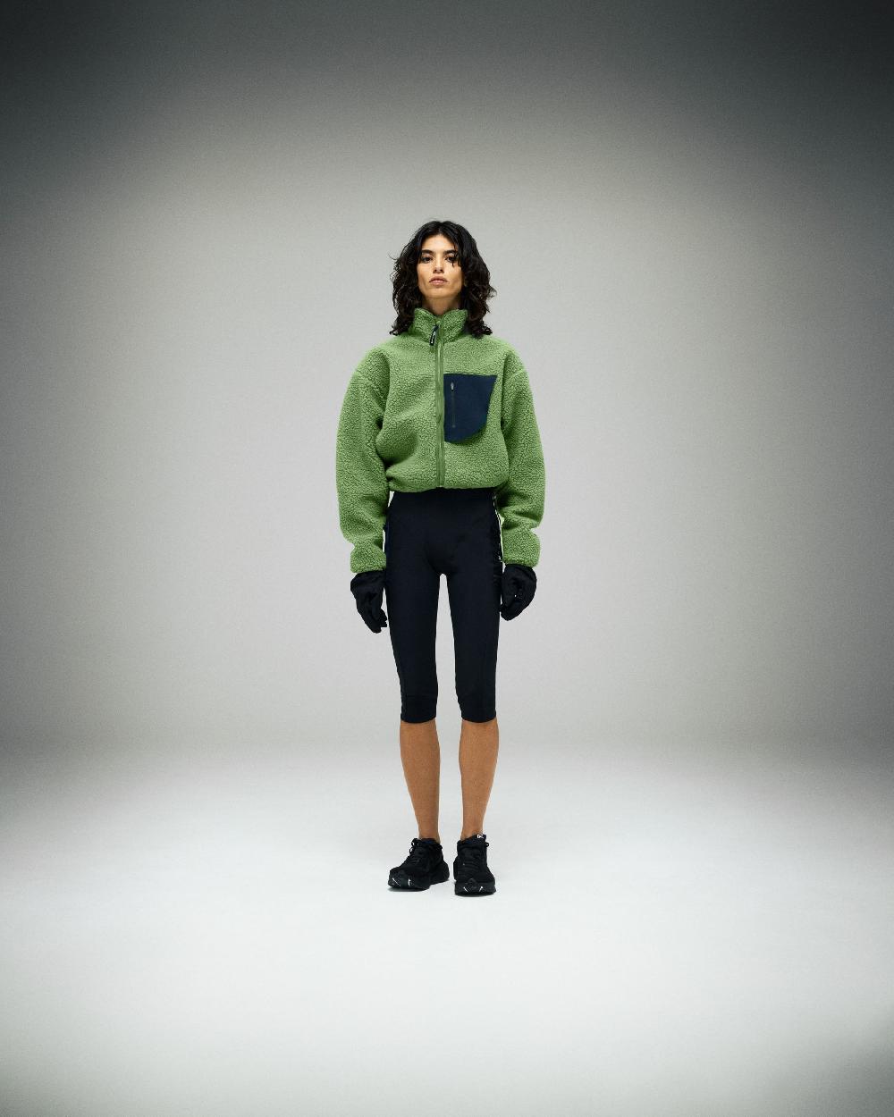 District Vision Cropped Wool Pile Fleece Jacket Matcha