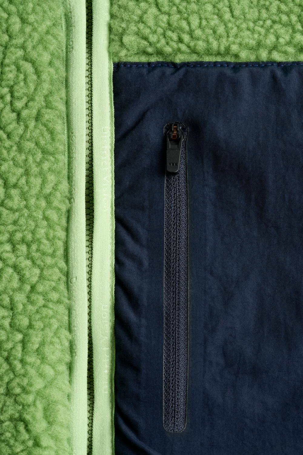 District Vision Cropped Wool Pile Fleece Jacket Matcha