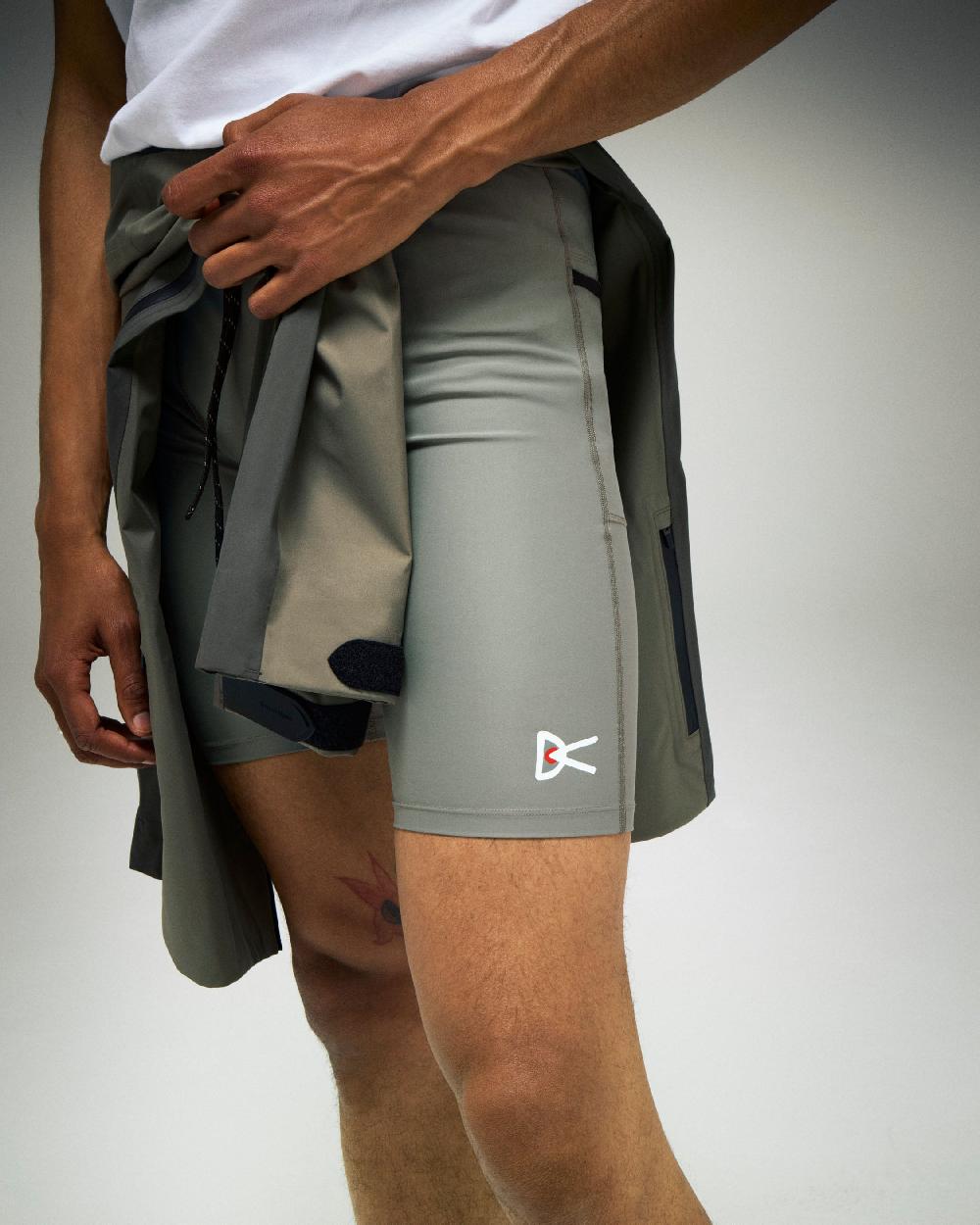 District Vision 9in Recycled Half Tights Ash