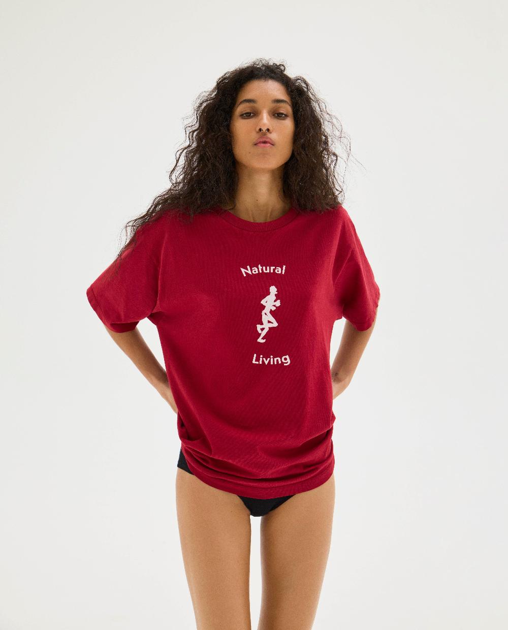 District Vision California Cotton Tee Red Living