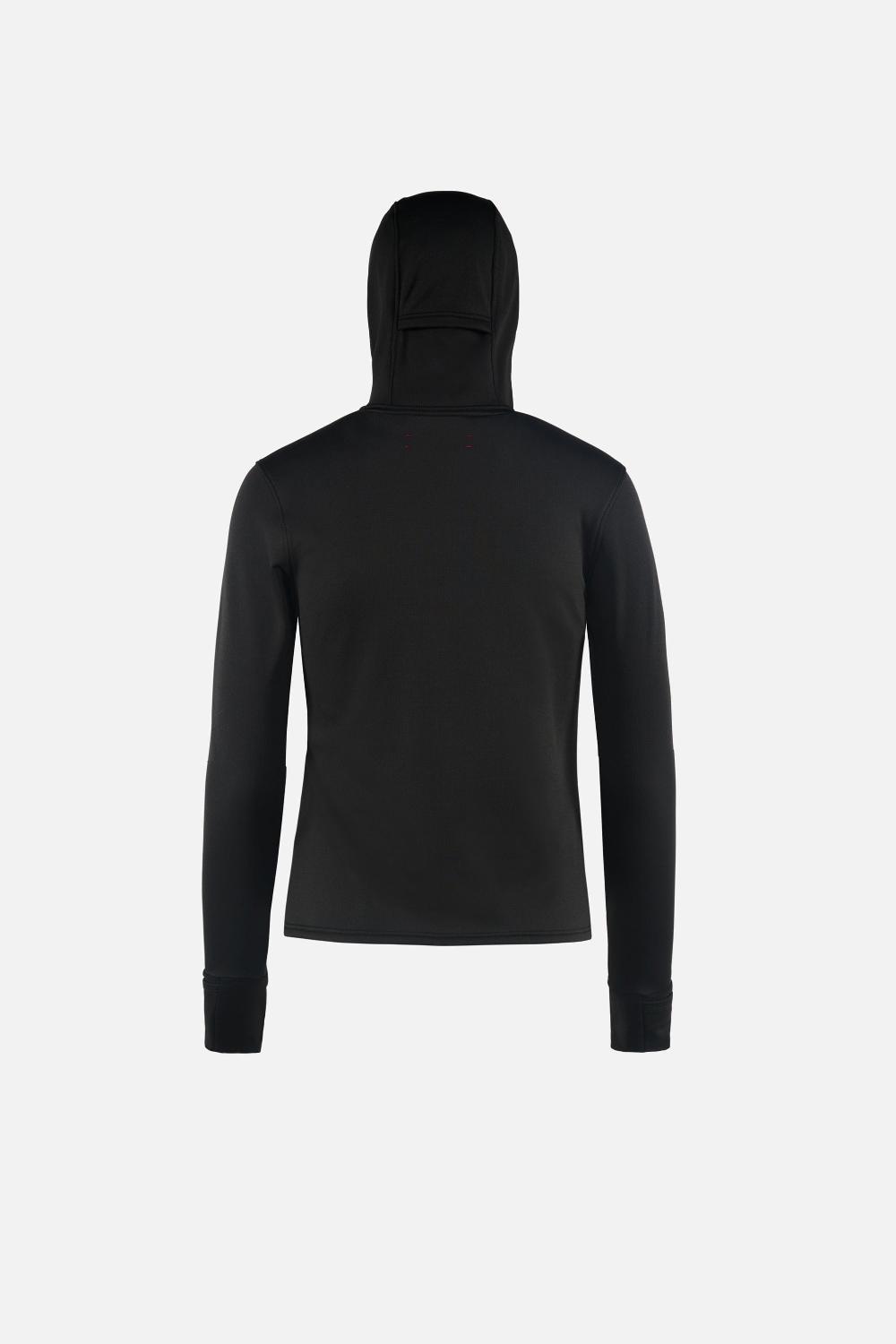 District Vision Hooded Fitted Grid Fleece Black