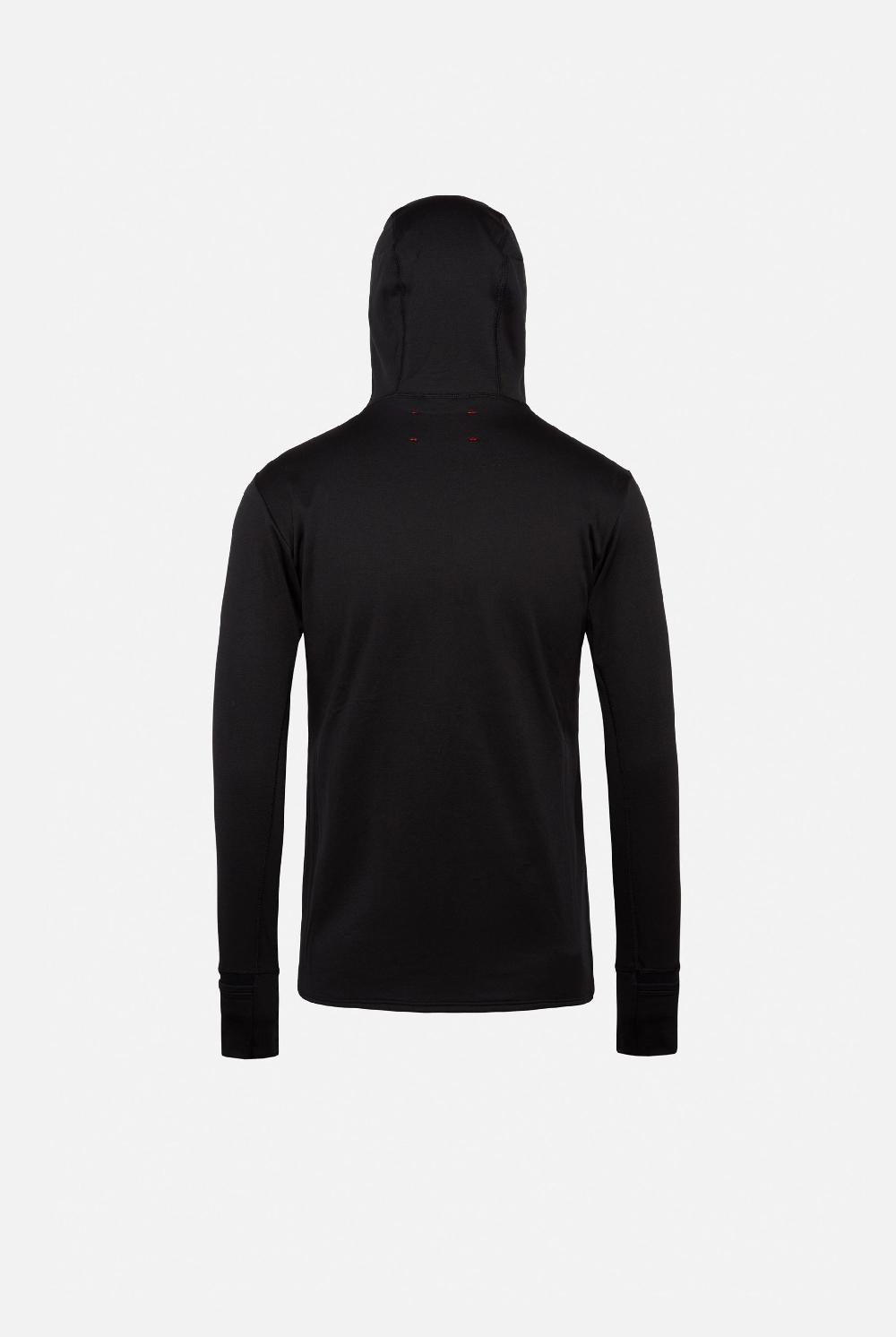 District Vision Hooded Grid Fleece Black