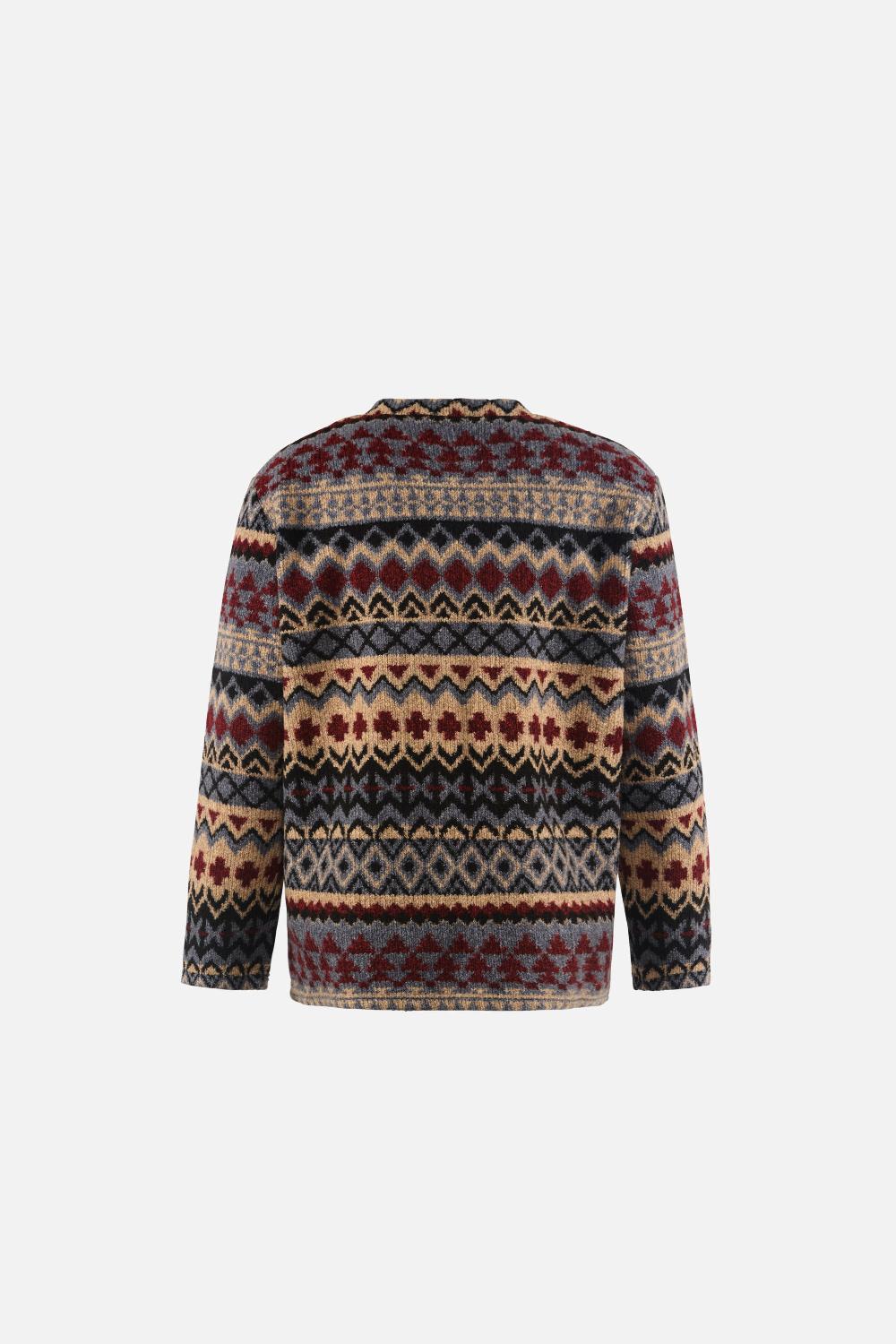 District Vision Jacquard Knit Crew Neck Fair Isle