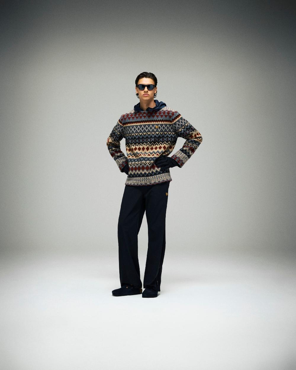 District Vision Jacquard Knit Crew Neck Fair Isle
