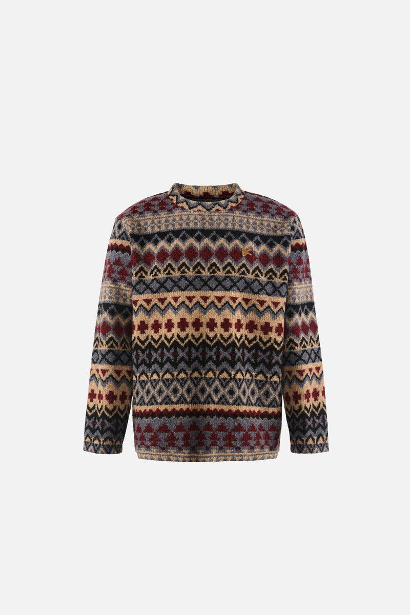 district vision Jacquard Knit Crew Neck Fair Isle