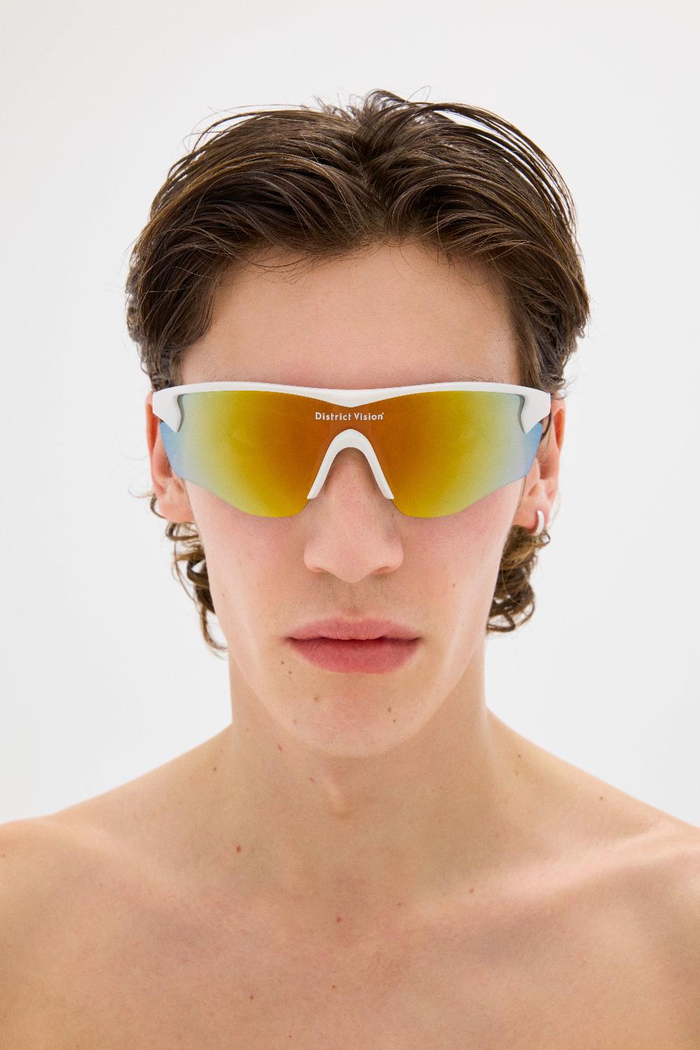 District Vision Junya Racer White D+ Amber Mirror