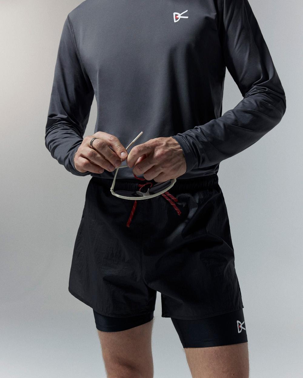 District Vision Ripstop Layered Trail Shorts Black