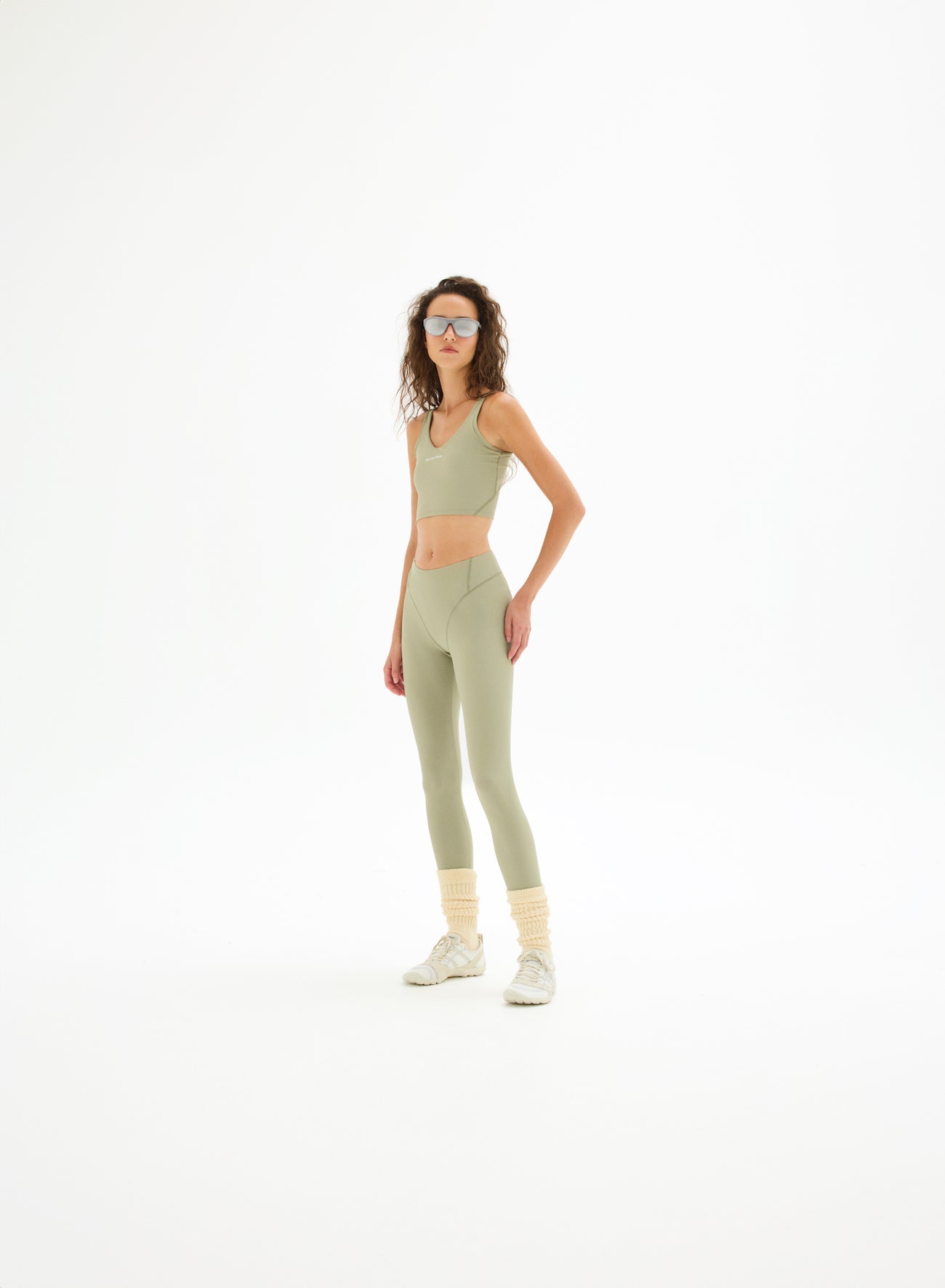 District Vision Twin Layer Long Line Bra Ash