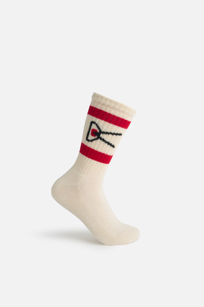 district vision USA Cotton Socks Cream & Red Stripe