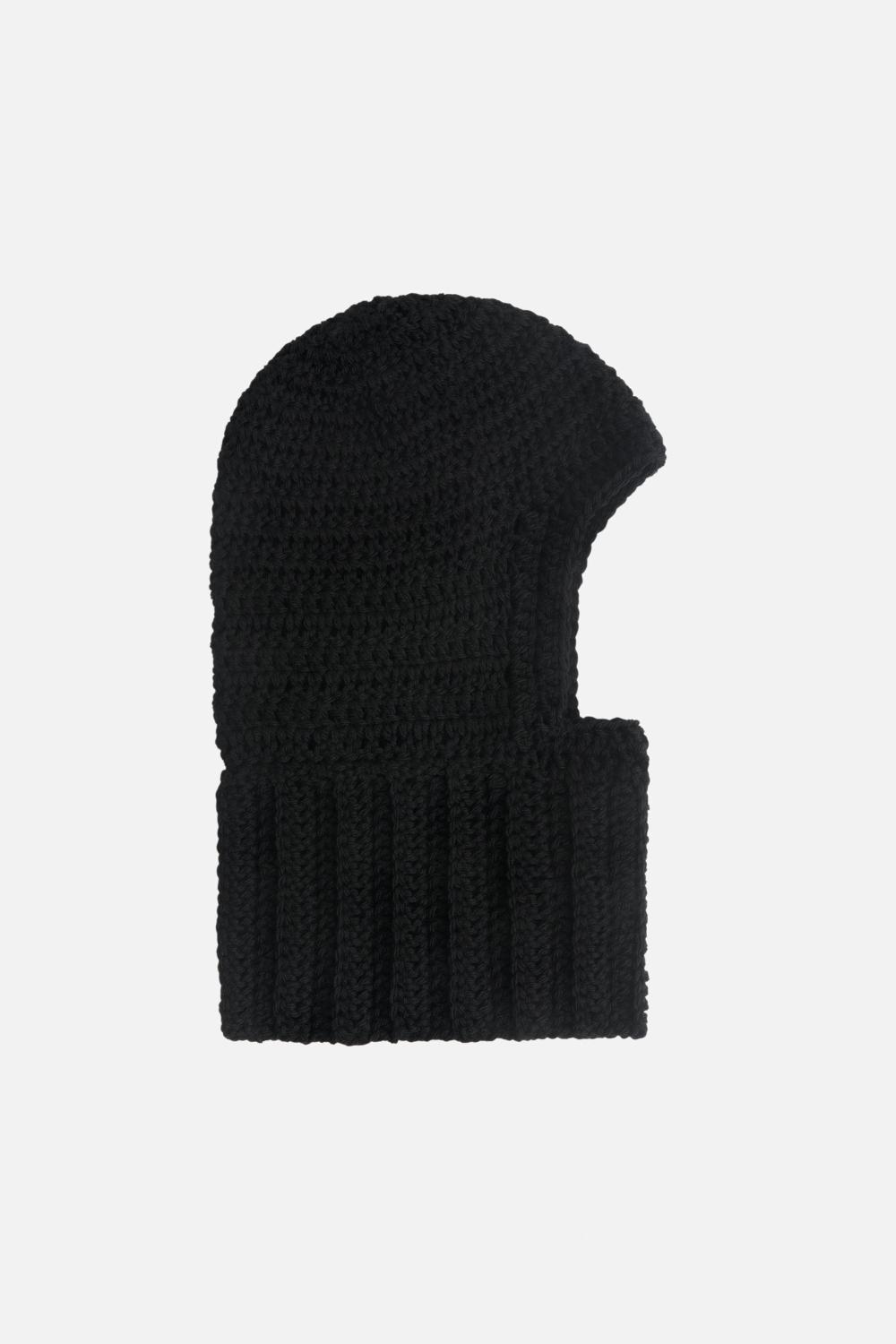 District Vision Hand Crochet Balaclava Black-Gray Peace Sign