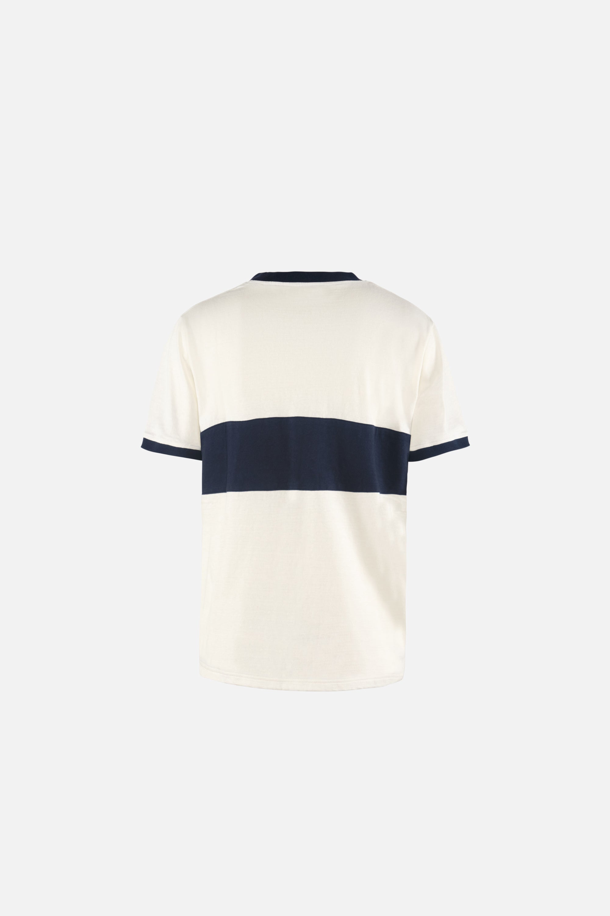District Vision Japan Cotton Ringer Tee Vintage White-Navy
