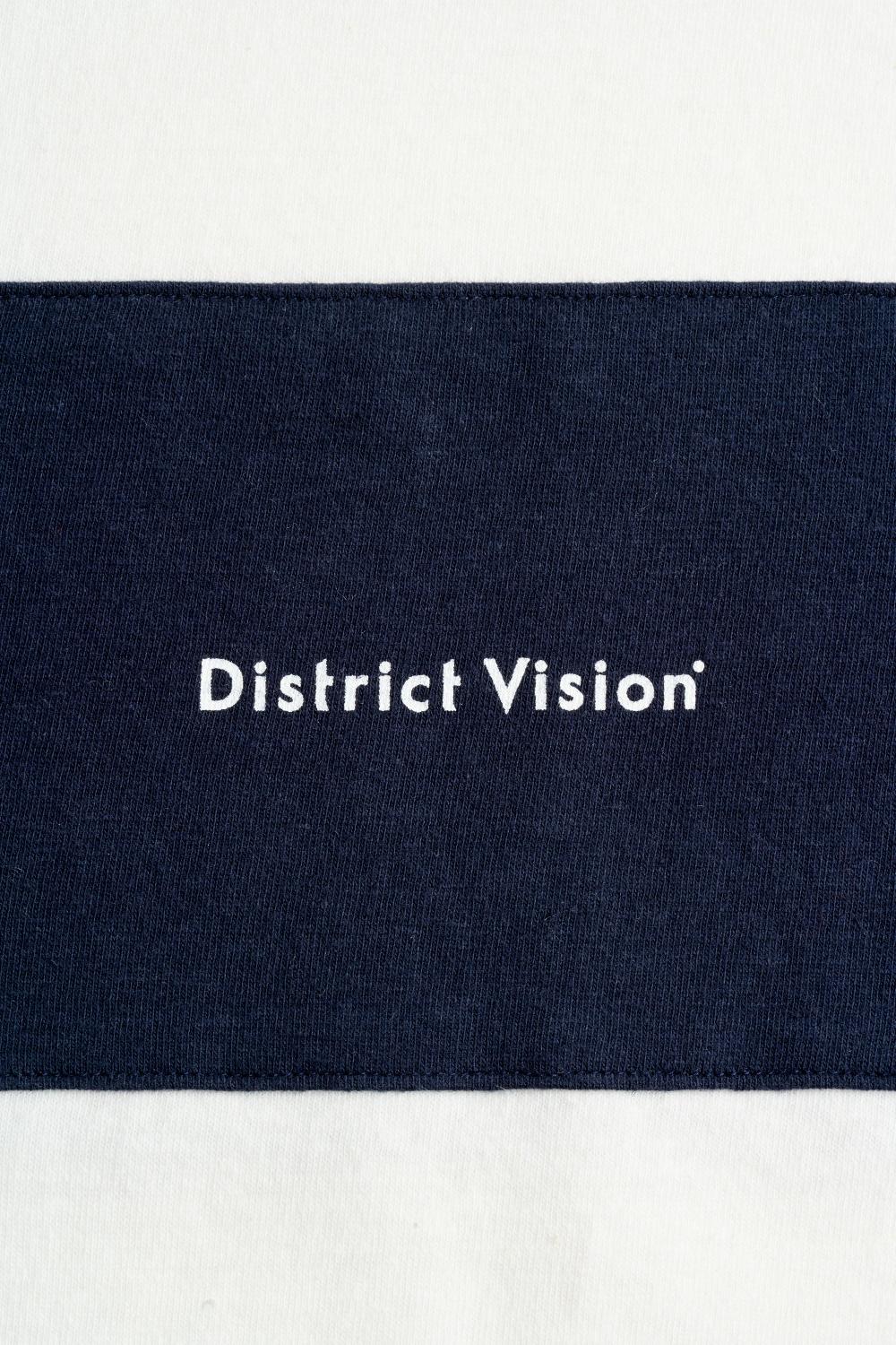 District Vision Japan Cotton Ringer Tee Vintage White-Navy