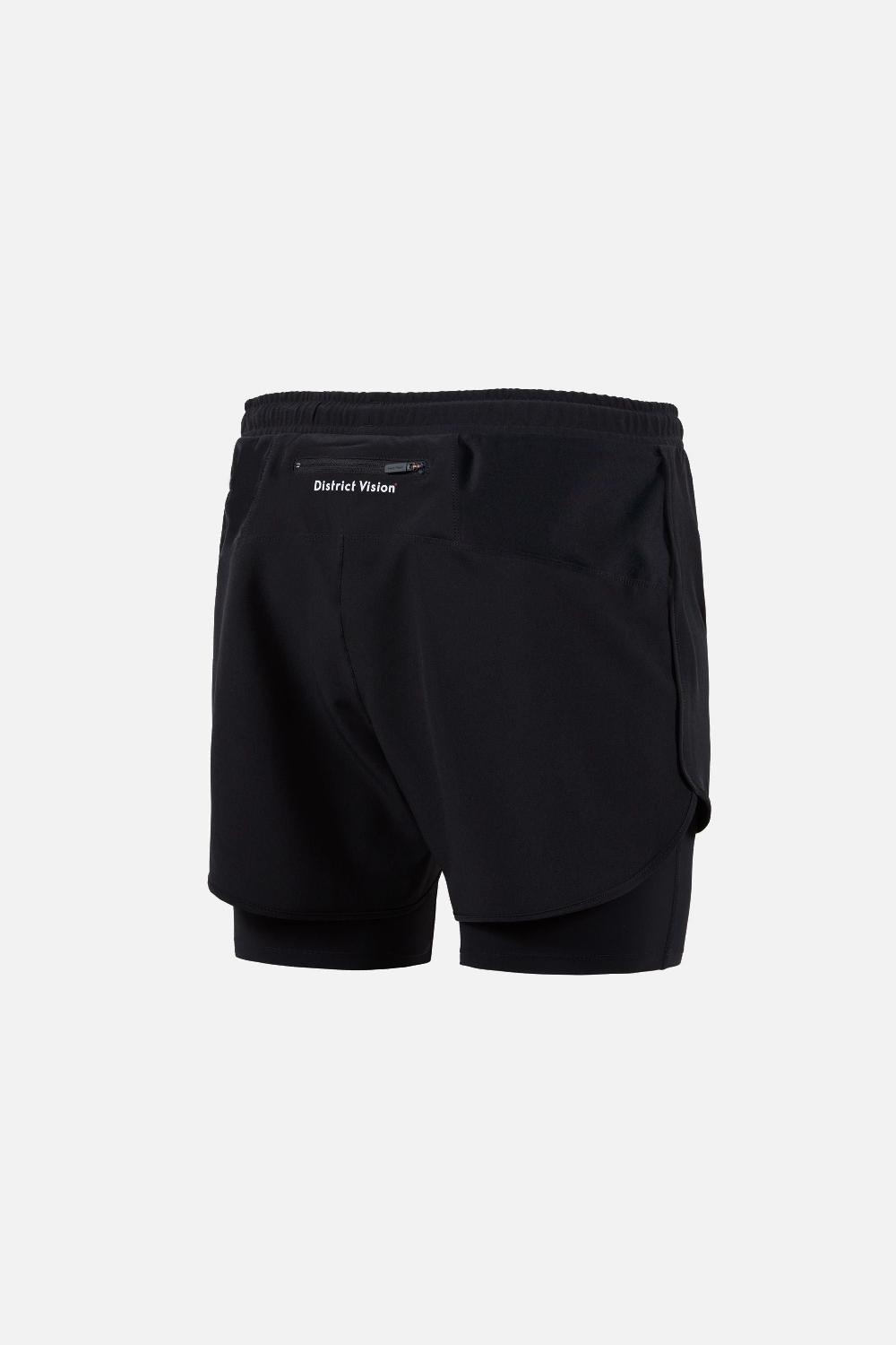 District Vision Layered Pocketed Trail Shorts Black