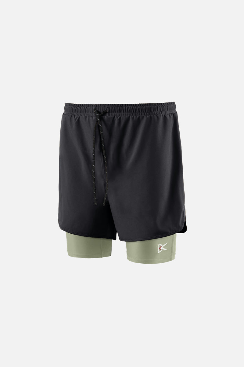 district vision Layered Pocketed Trail Shorts Black/Ash