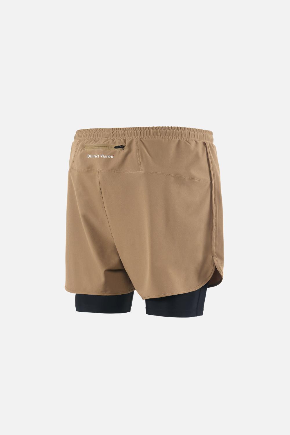 District Vision Layered Pocketed Trail Shorts Morel/Black