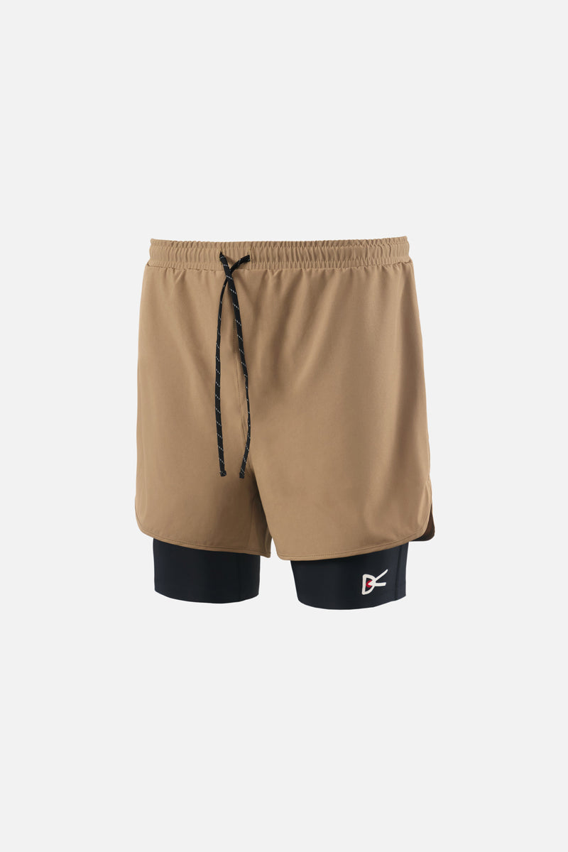 district vision Layered Pocketed Trail Shorts Morel/Black
