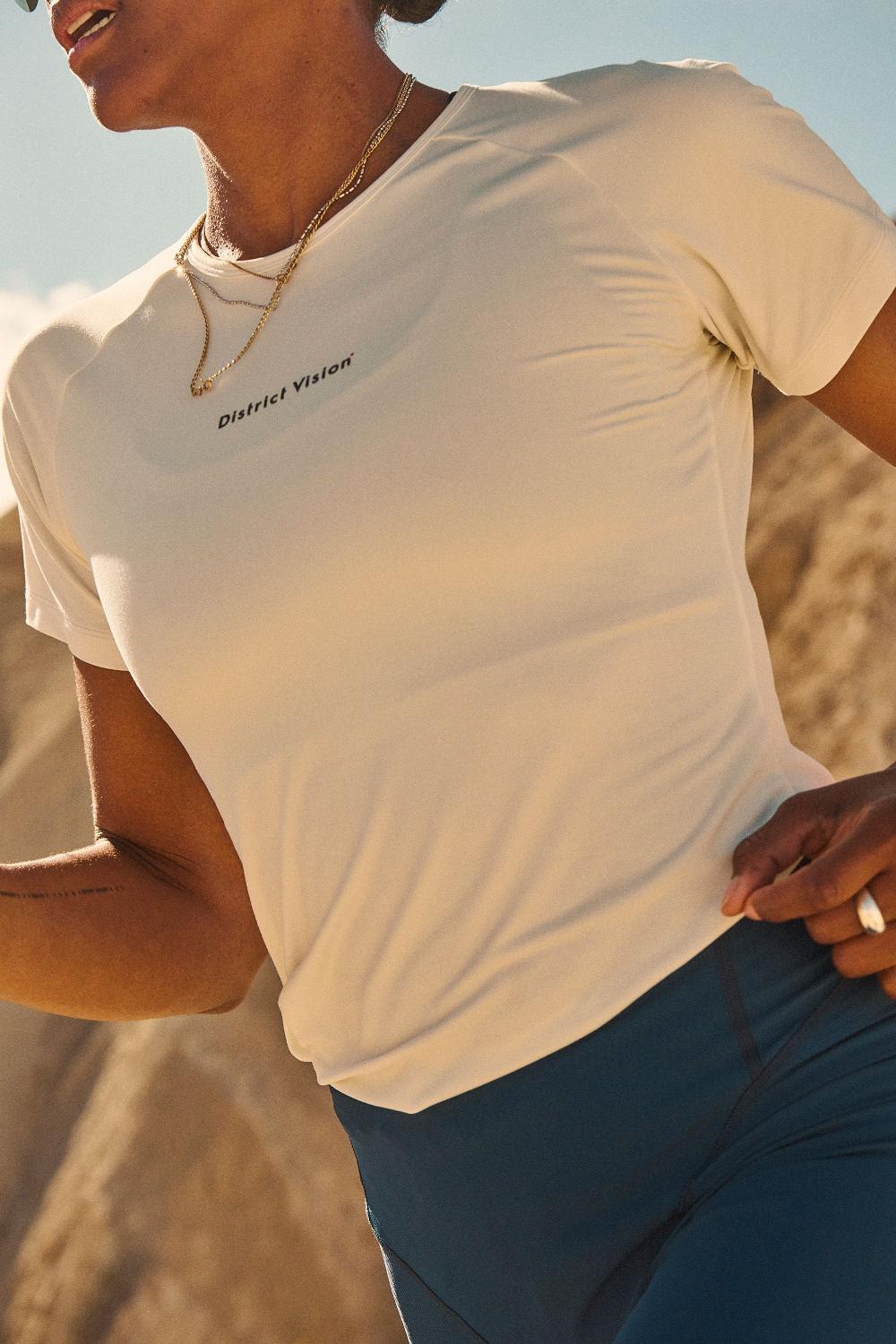 District Vision Lightweight Short Sleeve Fitted Tee Lunar White