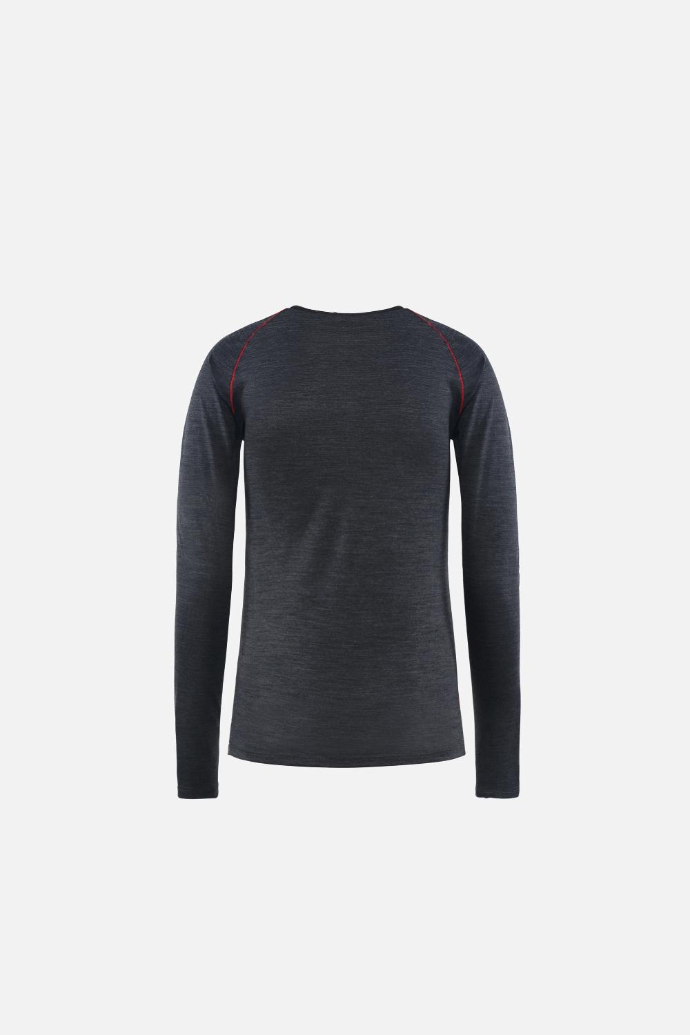 District Vision Merino Long Sleeve Fitted Tee Dark Heather