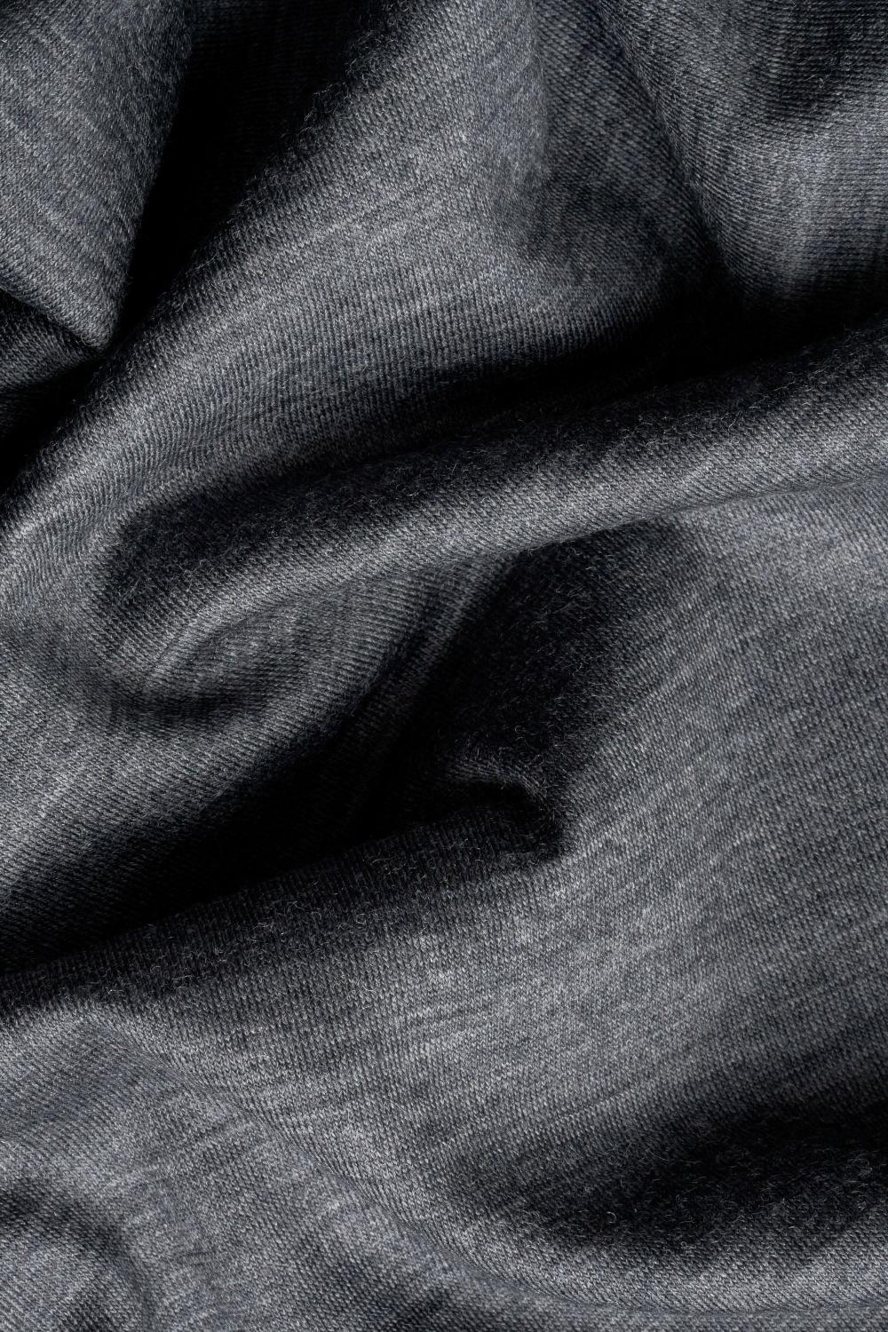 District Vision Merino Long Sleeve Fitted Tee Dark Heather