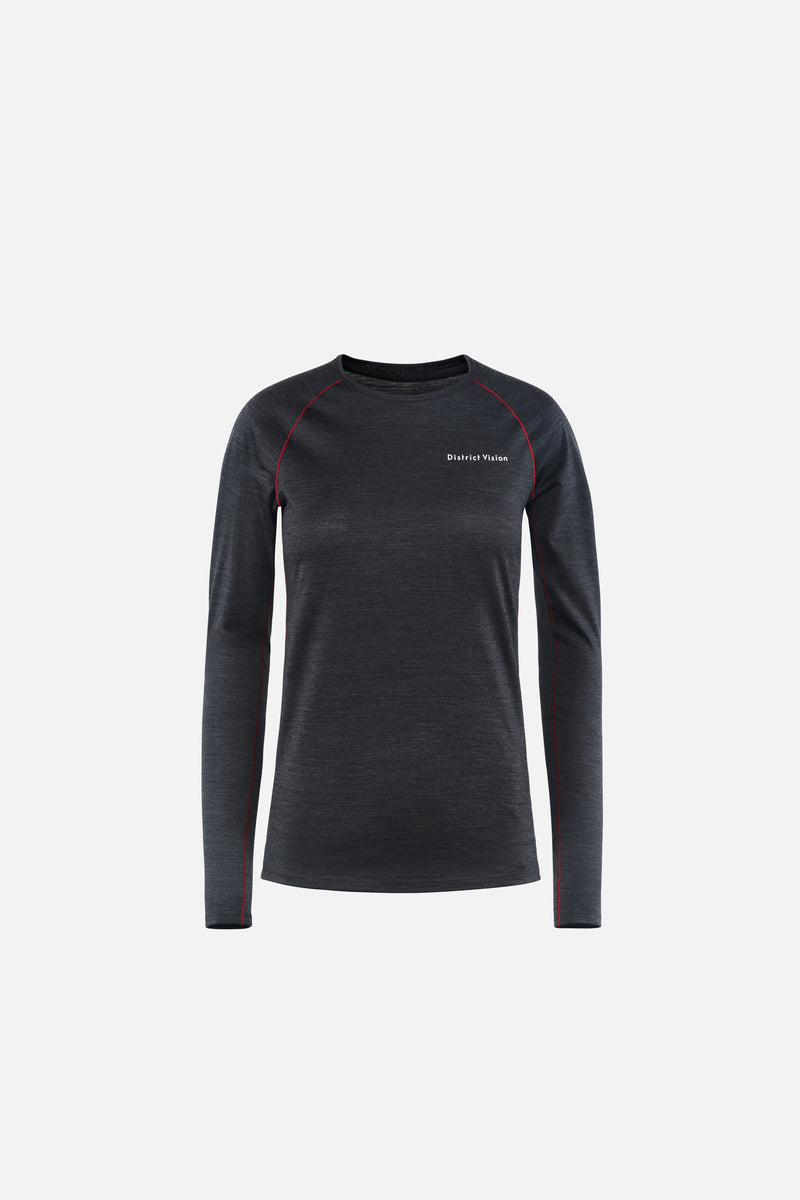 district vision Merino Long Sleeve Fitted Tee Dark Heather