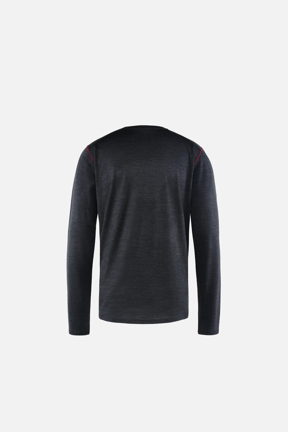 District Vision Merino Long Sleeve Tee Dark Melange